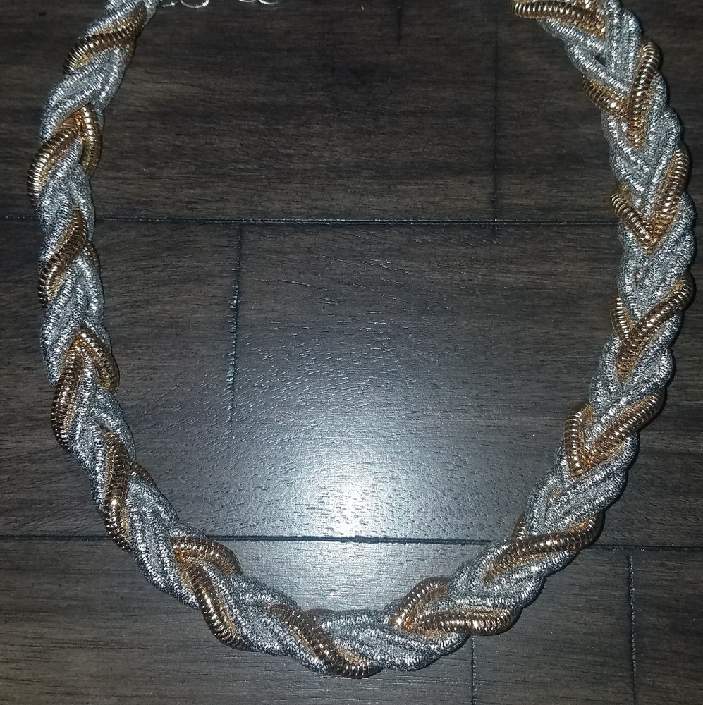 two-toned braided necklace